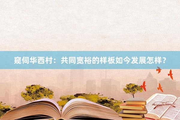 窥伺华西村：共同宽裕的样板如今发展怎样？